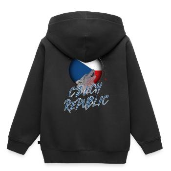 République tchèque - Sweat Premium à capuche enfant bio - noir - Dos - AI Model Kid Male (0cm)