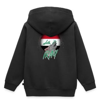 Irak - Sweat Premium à capuche enfant bio - noir - Dos - AI Model Kid Male (0cm)