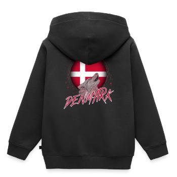 Dänemark - Kinder Premium Organic Hoodie - Schwarz - Hinten - AI Model Kid Male (0cm)