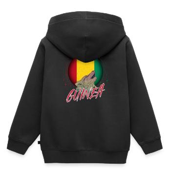 Guinée - Sweat Premium à capuche enfant bio - noir - Dos - AI Model Kid Male (0cm)