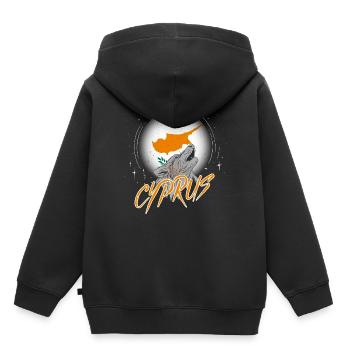 Zypern - Kinder Premium Organic Hoodie - Schwarz - Hinten - AI Model Kid Male (0cm)