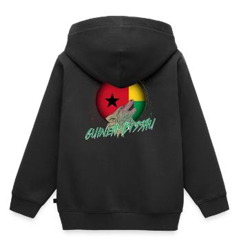 Guinée-Bissau - Sweat Premium à capuche enfant bio - noir - Dos - AI Model Kid Male (0cm)