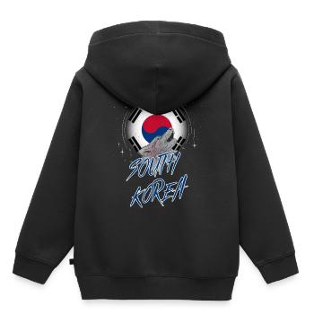 Corée du Sud - Sweat Premium à capuche enfant bio - noir - Dos - AI Model Kid Male (0cm)