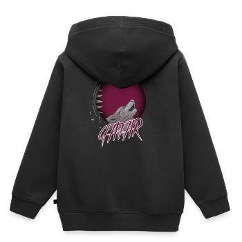 Qatar - Sweat Premium à capuche enfant bio - noir - Dos - AI Model Kid Male (0cm)
