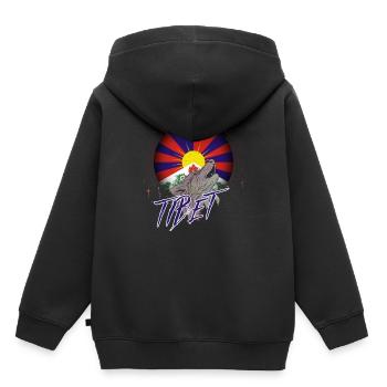 Tibet - Sweat Premium à capuche enfant bio - noir - Dos - AI Model Kid Male (0cm)