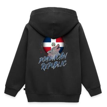 Dominikanische Republik - Kinder Premium Organic Hoodie - Schwarz - Hinten - AI Model Kid Male (0cm)