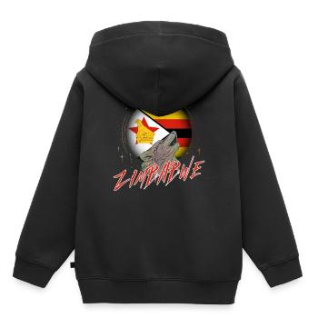 Zimbabwe - Sweat Premium à capuche enfant bio - noir - Dos - AI Model Kid Male (0cm)