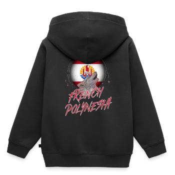 Polynésie française - Sweat Premium à capuche enfant bio - noir - Dos - AI Model Kid Male (0cm)