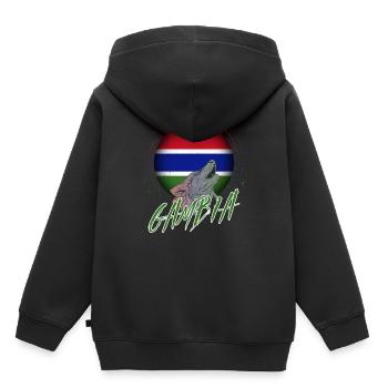 Gambie - Sweat Premium à capuche enfant bio - noir - Dos - AI Model Kid Male (0cm)