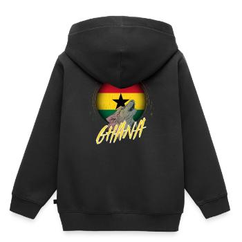 Ghana - Kids Premium Organic Hoodie - black - Back - AI Model Kid Male (0cm)