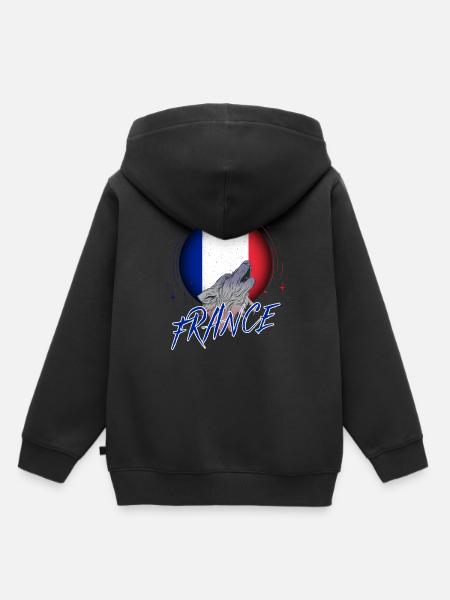 Frankreich - Kinder Premium Organic Hoodie - Schwarz