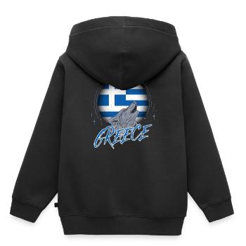 Griechenland - Kinder Premium Organic Hoodie - Schwarz - Hinten - AI Model Kid Male (0cm)
