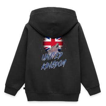 Royaume-Uni - Sweat Premium à capuche enfant bio - noir - Dos - AI Model Kid Male (0cm)