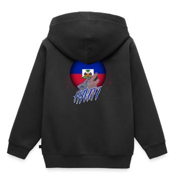 Haïti - Sweat Premium à capuche enfant bio - noir - Dos - AI Model Kid Male (0cm)