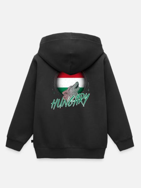 Ungarn - Kinder Premium Organic Hoodie - Schwarz