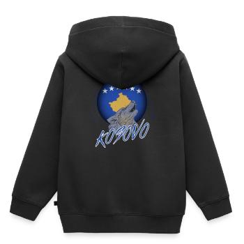 Kosovo - Kinder Premium Organic Hoodie - Schwarz - Hinten - AI Model Kid Male (0cm)