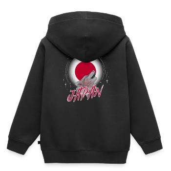 Japan - Kinder Premium Organic Hoodie - Schwarz - Hinten - AI Model Kid Male (0cm)