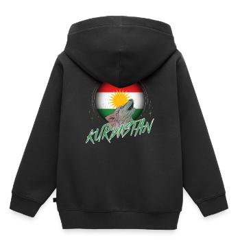 Kurdistan - Sweat Premium à capuche enfant bio - noir - Dos - AI Model Kid Male (0cm)