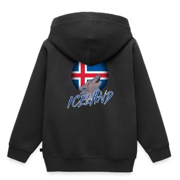 Islande - Sweat Premium à capuche enfant bio - noir - Dos - AI Model Kid Male (0cm)