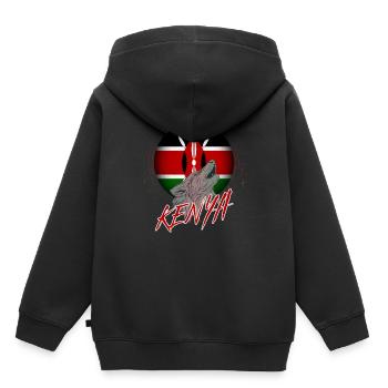Kenya - Sweat Premium à capuche enfant bio - noir - Dos - AI Model Kid Male (0cm)