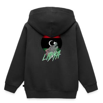 Libya - Kids Premium Organic Hoodie - black - Back - AI Model Kid Male (0cm)