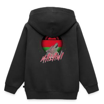 Malawi - Kids Premium Organic Hoodie - black - Back - AI Model Kid Male (0cm)