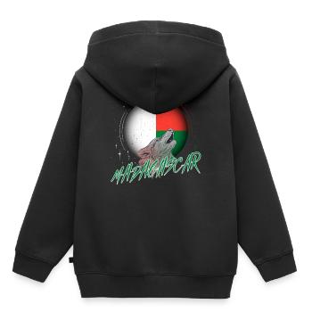 Macédoine - Sweat Premium à capuche enfant bio - noir - Dos - AI Model Kid Male (0cm)