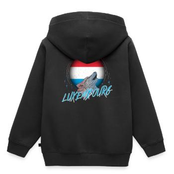 Luxemburg - Kinder Premium Organic Hoodie - Schwarz - Hinten - AI Model Kid Male (0cm)