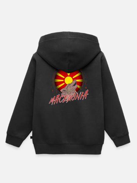 Mazedonien - Kinder Premium Organic Hoodie - Schwarz