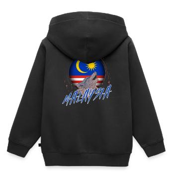 Malaisie - Sweat Premium à capuche enfant bio - noir - Dos - AI Model Kid Male (0cm)