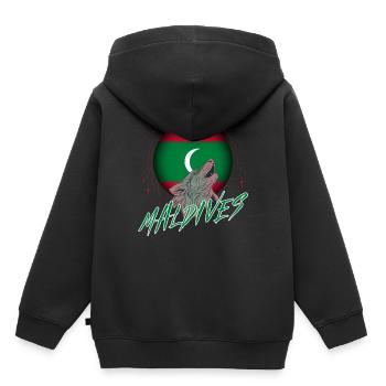 Maldives - Sweat Premium à capuche enfant bio - noir - Dos - AI Model Kid Male (0cm)