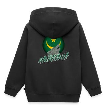Mauritanie - Sweat Premium à capuche enfant bio - noir - Dos - AI Model Kid Male (0cm)