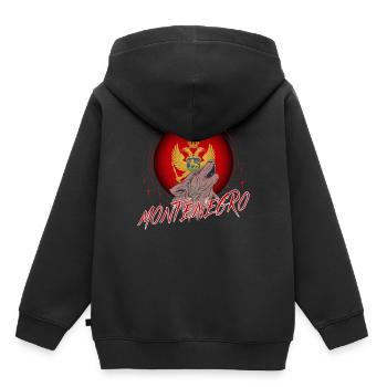 Monténégro - Sweat Premium à capuche enfant bio - noir - Dos - AI Model Kid Male (0cm)