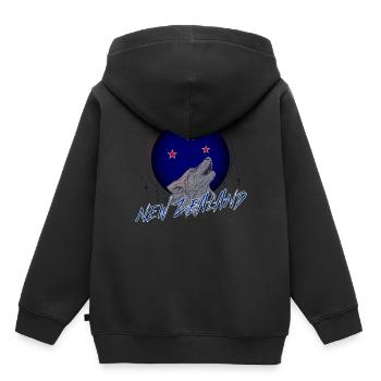 Neuseeland - Kinder Premium Organic Hoodie - Schwarz - Hinten - AI Model Kid Male (0cm)