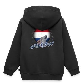 Niederlande - Kinder Premium Organic Hoodie - Schwarz - Hinten - AI Model Kid Male (0cm)