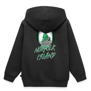 Île Norfolk - Sweat Premium à capuche enfant bio - noir - Dos - AI Model Kid Male (0cm)