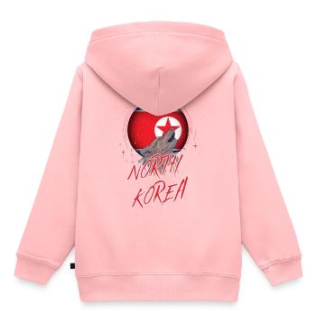 North Korea - Kids Premium Organic Hoodie - rose - Back - AI Model Kid Female (0cm)