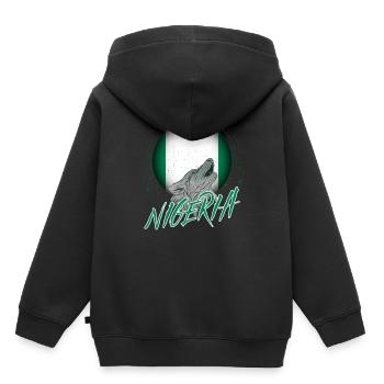 Nigeria - Kids Premium Organic Hoodie - black - Back - AI Model Kid Male (0cm)