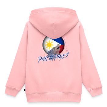 Philippinen - Kinder Premium Organic Hoodie - Rosa - Hinten - AI Model Kid Female (0cm)