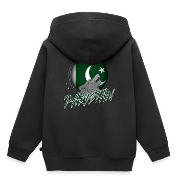 Pakistan - Sweat Premium à capuche enfant bio - noir - Dos - AI Model Kid Male (0cm)