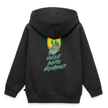 St. Vincent und die Grenadinen - Kinder Premium Organic Hoodie - Schwarz - Hinten - AI Model Kid Male (0cm)
