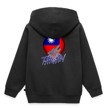 Taïwan - Sweat Premium à capuche enfant bio - noir - Dos - AI Model Kid Male (0cm)
