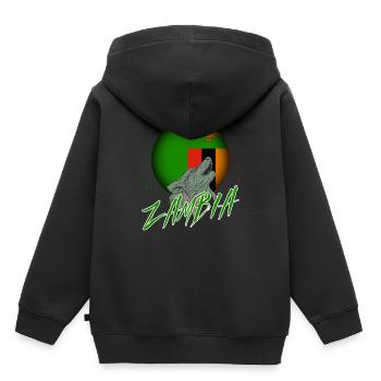 Sambia - Kinder Premium Organic Hoodie - Schwarz - Hinten - AI Model Kid Male (0cm)