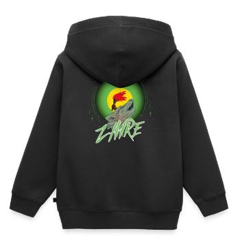 Zaire - Kinder Premium Organic Hoodie - Schwarz - Hinten - AI Model Kid Male (0cm)