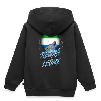 Sierra Leone - Kids Premium Organic Hoodie - black - Back - AI Model Kid Male (0cm)