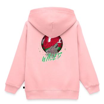 Pays de Galles - Sweat Premium à capuche enfant bio - rose - Dos - AI Model Kid Female (0cm)