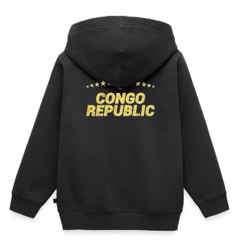 Kongo Republik - Kinder Premium Organic Hoodie - Schwarz - Hinten - AI Model Kid Male (0cm)