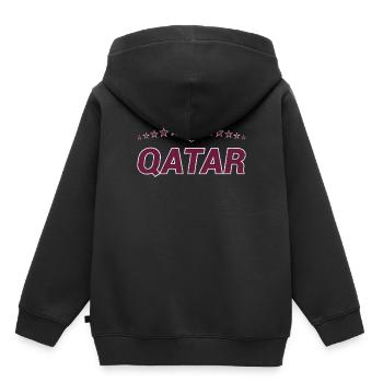Qatar - Sweat Premium à capuche enfant bio - noir - Dos - AI Model Kid Male (0cm)