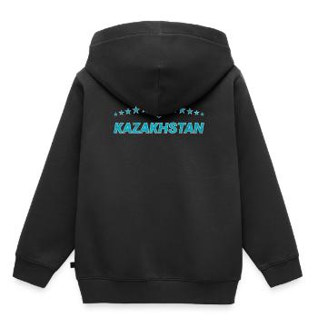 Kazakhstan - Sweat Premium à capuche enfant bio - noir - Dos - AI Model Kid Male (0cm)
