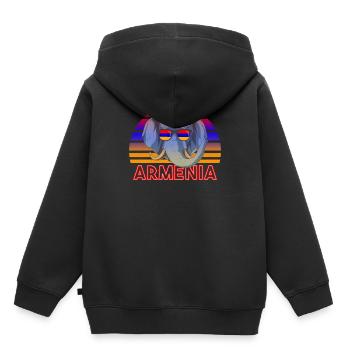 Armenien - Kinder Premium Organic Hoodie - Schwarz - Hinten - AI Model Kid Male (0cm)